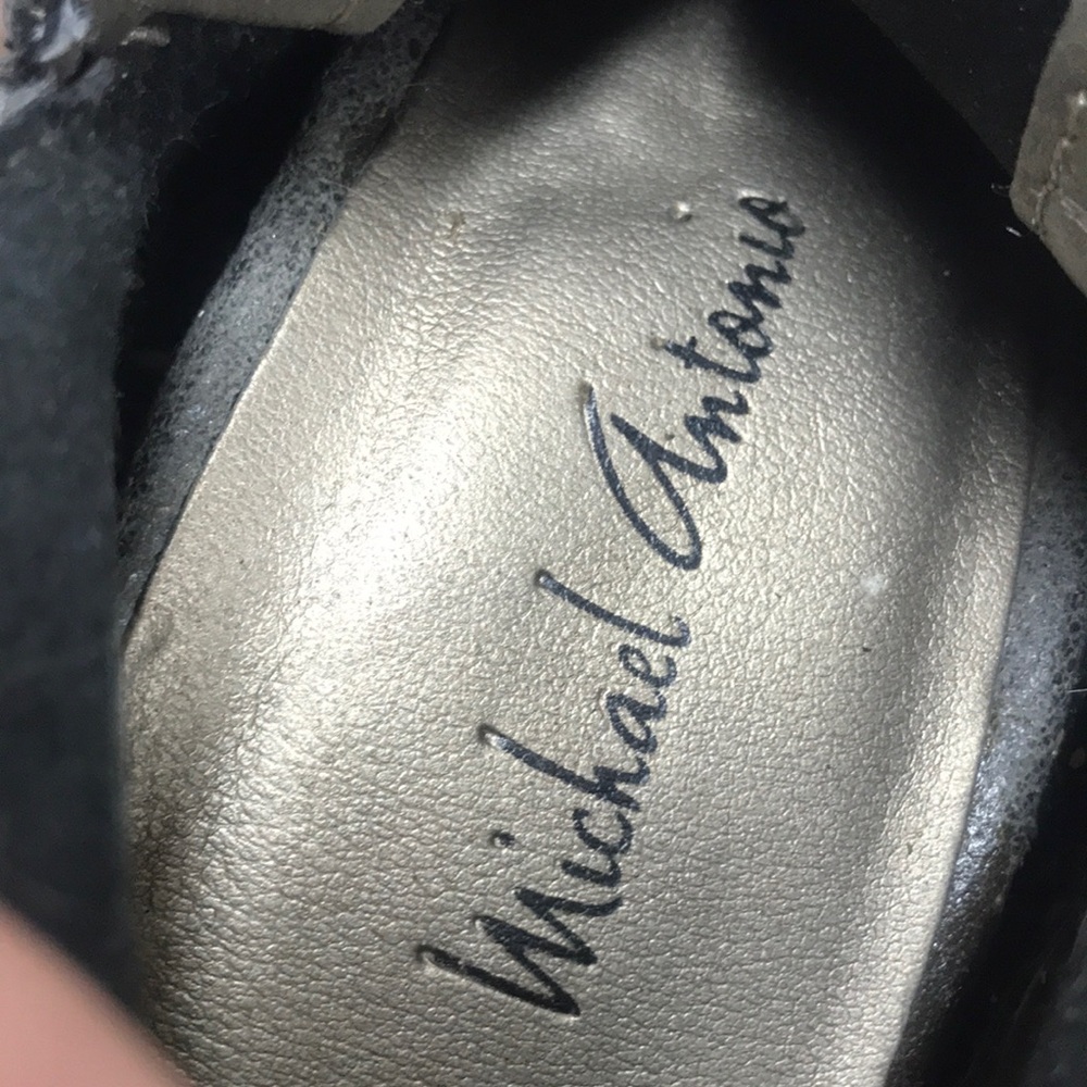 Michael Antonio heels grey ankle slits